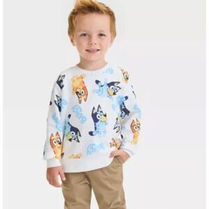 BLUEY Boys Sz 12 Months Casual Wear Lightweight Crew Neck Sweatshirt NEW NWT